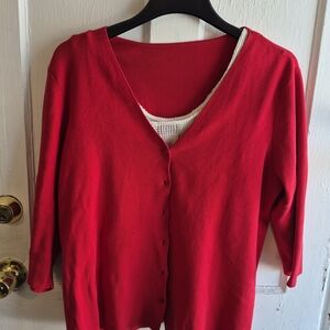 Elegant Red Women's Cardigan